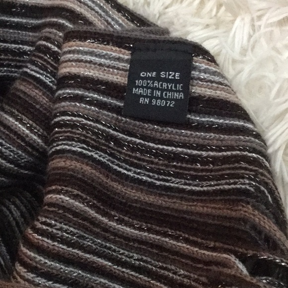 JCP Scarf 💗 Brown Silver Black NWOT - Picture 4 of 8